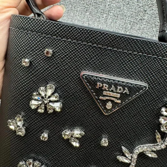 100% Authentic Prada Blue Panier Shoulder Bag - Picture 5 of 14